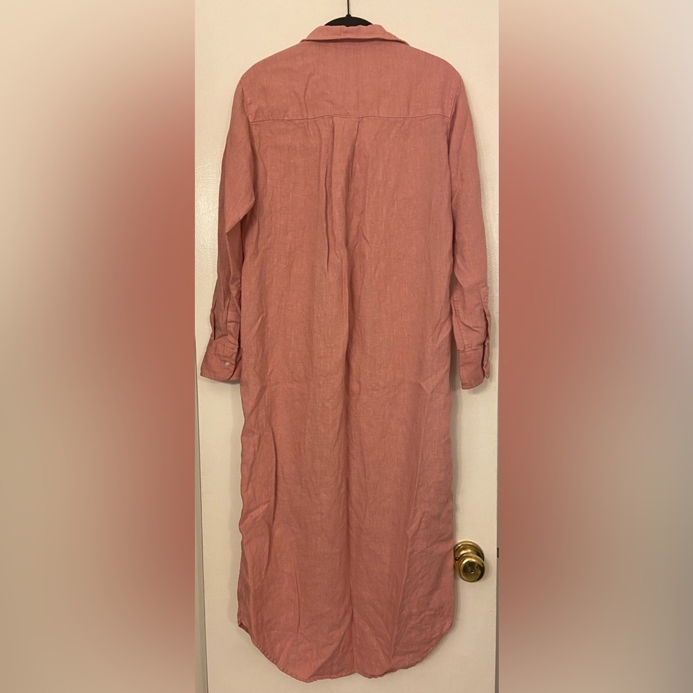 Frank & Eileen Rory Maxi Shirtdress Linen Mauve Size XXS - Picture 5 of 10